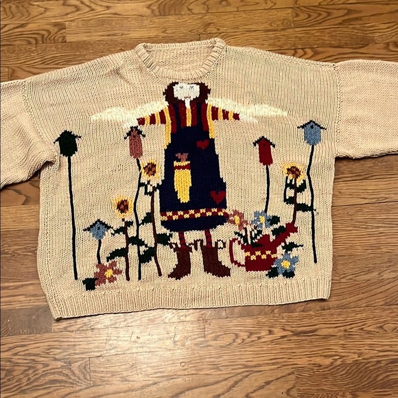 n/a Sweaters - Women’s Beige woman in garden Sweater.